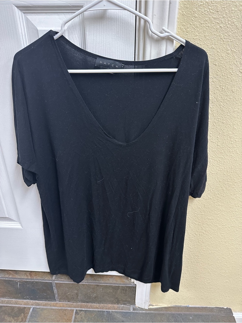 Hatch Black V-Neck Short Sleeve Tee